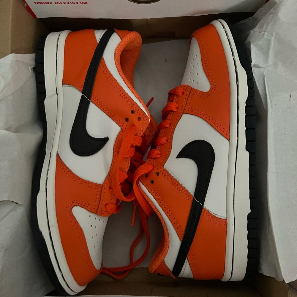Nike shoes | dunks | phantom safety orange and black | size 4.4Y (5.5 women’s)